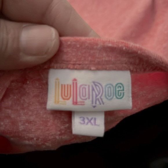 LULAROE 🧘 HEATHER PINK/BLUE 100% COTTON BASEBALL TSHIRT Women’s 3X fits 1X-2X - Picture 4 of 4